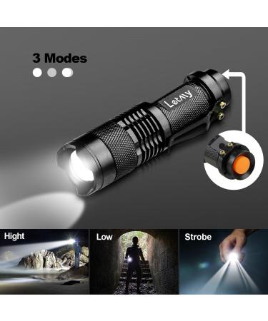 LETMY Tactical Flashlight - Super Bright LED Mini Flashlights with Belt Clip, Zoomable, 3 Modes, Waterproof - 2 Pack for EDC, Gift, Hiking, Camping, Hurricane & Power Outage - Buy Online on SooperMarket.com
