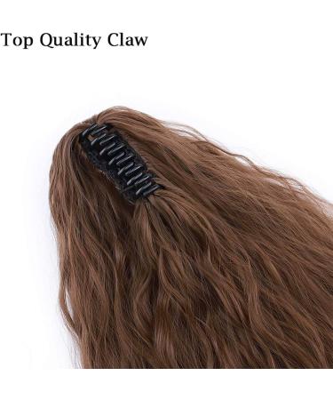 24" Corn Wave Ponytail Extension Claw Clip on Ponytails Wavy Curly Hair Extensions Jaw Pony Tail Hairpiece Light Brown 24inch (Pack of 1) Yaki-Light Brown - Buy Online on SooperMarket.com