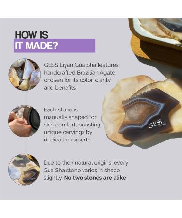 GESS Gua Sha Natural Stone Agate Unique Shape Face Stone for Face Yoga Guasha Stone Double Chin Remover Face Massager Against Wrinkles Lymphatic Drainage Face Face Sculptor - Buy Online on SooperMarket.com