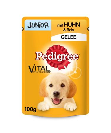PEDIGREE Vital Protection Junior Pouches with Chicken and Rice in Jelly 24 x 100g Chicken & Rice in Jelly 100 g (Pack of 24)