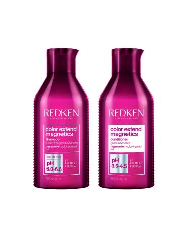 Redken Color Extend Magnetics Shampoo For Color-Treated Hair | Gently Cleanses & Protects Color | With Amino Acid | Sulfate Free Shampoo 10.1 Fl Oz (Pack of 2)