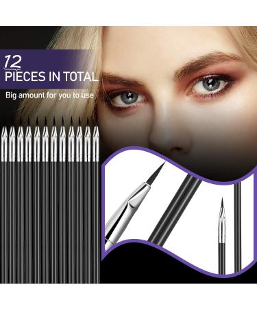 12 Pieces Angled Eyeliner Brushes - Lightweight & Fine Bent Angle for Precise Makeup Application - Buy Online on SooperMarket.com