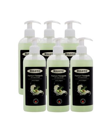 Lorito Premium Liquid soap Avocadomilch 6 x 500 ml liquid hand soap in a pumping pum creamy soap vegan soap for sensitive skin and allergy sufferers