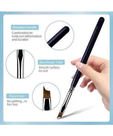 Oblique French Tip Nail Art Brush Set | Manicure Clean-Up & Design Pen | UV Gel & Acrylic Painting | Fine Hair | Black Handle - NB113 - Buy Online on SooperMarket.com