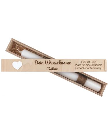 Wooden box for your christening candle baptismal box personalized communion candle box with names sponsoring candles with desired candle box candle storage baptismal box (stick candle up to 44cm)