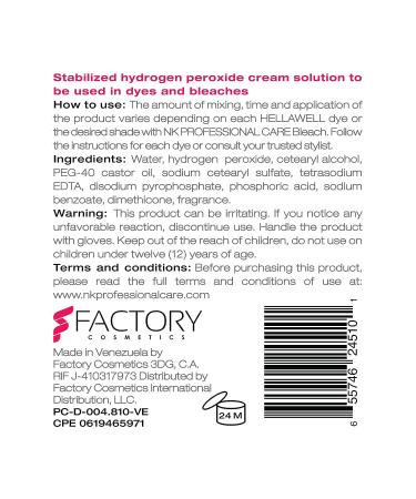 NK Professional Care OXY ACTIVE Activating Oxygenated Cream 30 Vol (4oz) - Cream Peroxide Developer - Buy Online on SooperMarket.com
