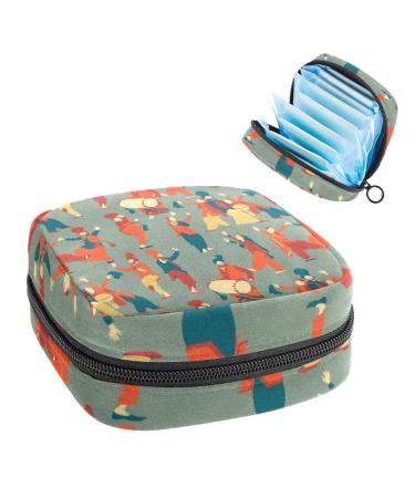 Dance for Two People Sanitary Napkin Storage Bag Feminine Menstrual Cup Pouches Nursing Pad Holder Tampon Bags Portable Period Bag for Women Teen Girls 1Pcs Multi-colored 3