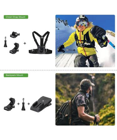 HSU 40-in-1 Accessory Bundle Kit for GoPro, DJI OSMO, AKASO, Campark, SJCAM & more - Compatible with Hero 11 10 9 8 7 6 5 4 3, Gopro Max - Buy Online on SooperMarket.com