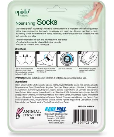 Epielle Nourishing Foot Masks - Hemp + Rosemary Extract (6pk) | Deep Moisturizing, Vegan & Cruelty-Free Socks | Beauty & Skincare Gifts, Party Favors, Stocking Stuffers - Buy Online on SooperMarket.com