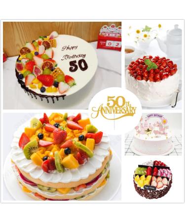 KREDHONG Golden Wedding Cake Topper 50th Anniversary Cake Topper Golden Wedding Anniversary Decorations for 50th Birthday Wedding Anniversary Decorations - Buy Online on SooperMarket.com