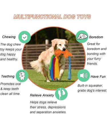 Tekcam 2 Pack Dog Tug Toys - Squeaky Agility Rope Toys for Small & Medium Dogs | Interactive Outdoor Fun - Buy Online on SooperMarket.com