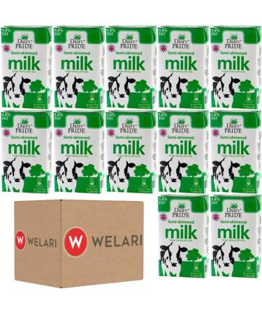 Dairy Pride Semi Skimmed Long Life UHT Milk 1 Litre Pack Of 12 With Welari Thank You Card | (12 Pack) (12 x 1 Litre) - Buy Online on SooperMarket.com
