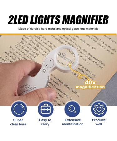 zutaa Jewellers Lens Glass Loupe 40X 25mm Eye Magnifier 2 LEDs Lights - Buy Online on SooperMarket.com