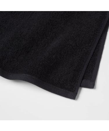 Set of 3 Black Terry Velour Fingertip Hand Towels | 100% Cotton | 11x18 | Sport Towel Set - Buy Online on SooperMarket.com