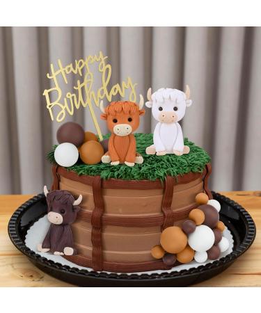 Kigley 25 Pcs Highland Cow Cake Toppers Highland Cow Figurine Foam Balls Mini Balloons Cake Toppers Acrylic Birthday Highland Cattle Cake Decoration for Highland Cow Farm Animal Birthday Party - Buy Online on SooperMarket.com
