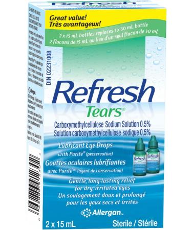 REFRESH TEARS Ophthalmic Solution Lubricant Eye Drops For Dry Eye Relief Compatible With Lenses 2 X 15ml 2 x 15 ml - Buy Online on SooperMarket.com