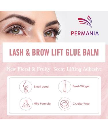 PERMANIA Lash Lift Balm Glue 0.35oz/12g - Strong Viscosity and Water Solubility - Rose Color - Lash Perm Kit Adhesive - Buy Online on SooperMarket.com