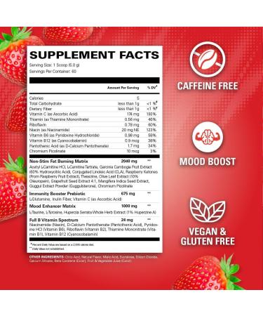 EHP Labs OxyShred Non Stimulant Thermogenic Pre Workout Powder - Stim Free Pre Workout Caffeine Free Preworkout for Men & Women - Non Stim Preworkout - Sugar Free Energy Powder - Strawberry Sunrise 60 Servings - Buy Online on SooperMarket.com