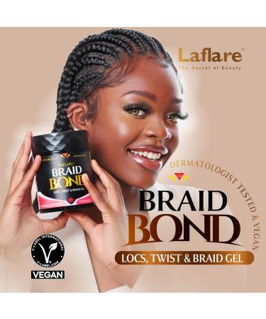 Laflare 1LB Braid Bond Gel - Extreme Hold for Natural & Kids Hair | Vegan & Nourishing | Peach - Bulk Purchase - Buy Online on SooperMarket.com