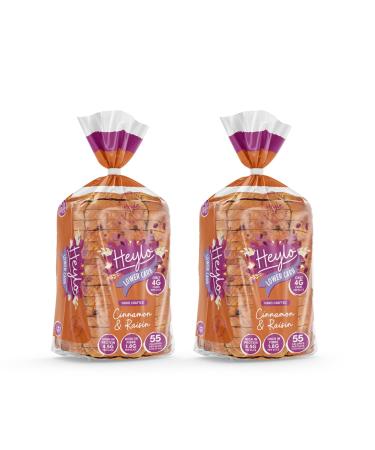 Heylo Low-Carb Cinnamon & Raisin Bread 2 pack (900g) | A Keto Game Changer | Keto Bread Loaf for Sandwiches Toast or Delicious Keto Snacks | Keto Low Carb Bread | Keto Food