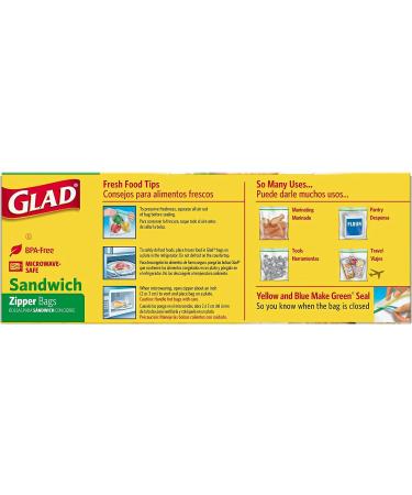 Glad Zipper Food Storage Sandwich Bags - On-the-Go Snack and Lunch Bags - 600 Count, Microwave Safe, BPA Free - Buy Online on SooperMarket.com