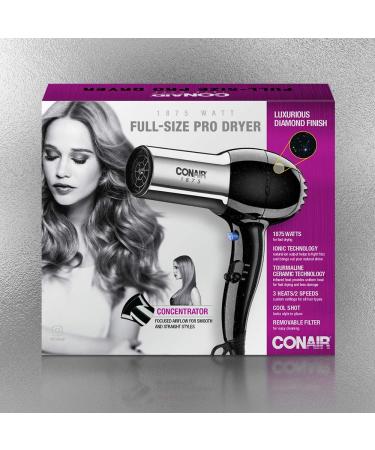 Conair 1875 Watt Professional Hair Dryer with Ionic Conditioning - Black/Chrome - Buy Online on SooperMarket.com