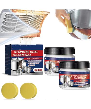 GeRRiT Stainless Steel Cleaning Paste Stainless Steel Cleaner and Polish Rust Remover for Metal Powerful Cookware Polish Wax for Grease Oven Sink