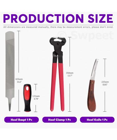 Swpeet 8pcs Professional Farrier Tool Kit - Hoof Trimmer Scissors Cutter Rasp Pliers & Roll Pack for Horses | International Shipping Available - Buy Online on SooperMarket.com