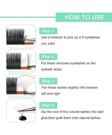 Easy Fan C-0.10 10mm Eyelash Extensions | C D Curl Russian Lashes | Self Fanning & Blooming | Automatic Easy Fan Lashes - Buy Online on SooperMarket.com