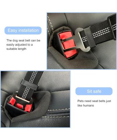 Nutabevr Adjustable Dog Car Belt - 2-Piece Safety Strap with Elastic Jerk Damping & Strong Carabiner - Perfect for Dogs & Cats - Buy Online on SooperMarket.com