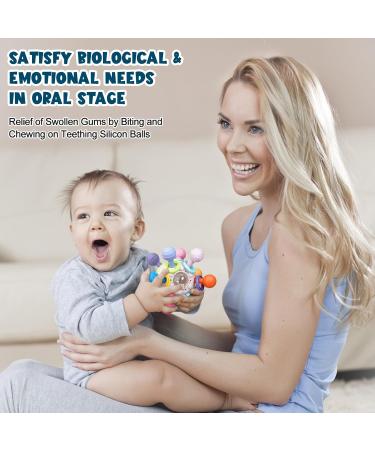 Tosekry Bei ring Baby Toys | BPA-Free Silicone Grip Balls | Perfect Gifts for 0-12 Months | Enhance Motor Skills & Sensory Play - Buy Online on SooperMarket.com