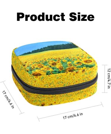 Sunflowers Sanitary Napkin Storage Bag - Portable Period Pouch for Women & Teens - Multi-colored - 1PC - Buy Online on SooperMarket.com
