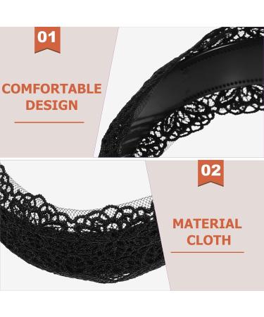 Minkissy Black Lace Hair Hoop Broadside Lace Headband Wide Hair Hoop Floral Lace Headband Gothic Lace Headband for Women Girls (Black) - Buy Online on SooperMarket.com