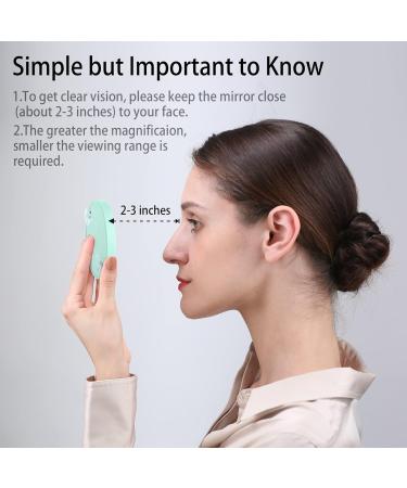 Funtopia 20X/10X Magnifying Mirror and Tweezers Kit - Compact Travel Mirror for Makeup, Eyebrow Tweezing, Blackhead & Blemish Removal - 3.5 Inch Green - Buy Online on SooperMarket.com