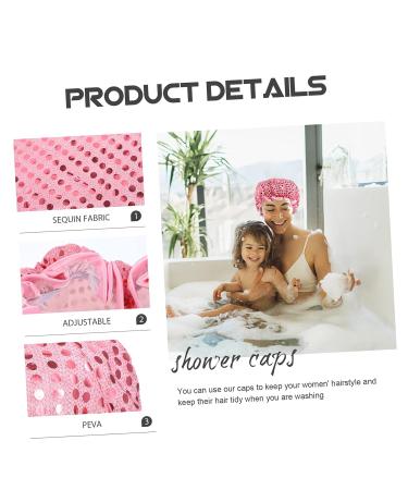 Beavorty Extra Large Pink Shower Cap for Women - Reusable Night Cap for Hair Protection and Showering - 24x24cm - Buy Online on SooperMarket.com