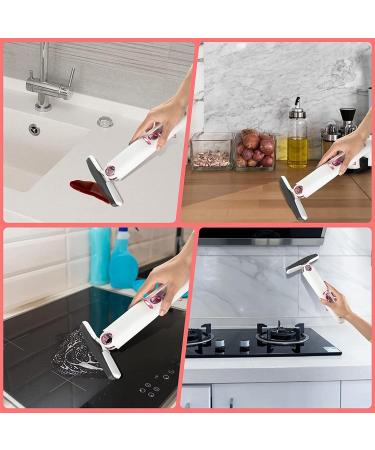 Mini Mop | Mini Portable Short Mop Self-Squeeze Glass Wiper | Hand Wash-Free Strong Absorbent Lazy Cleaning System for Desktops Windowpanes Tablewares White Suit*2 - Buy Online on SooperMarket.com