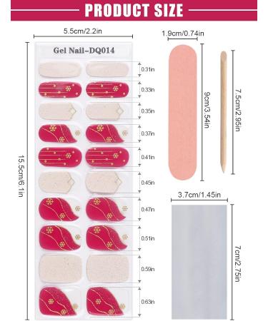 EBANKU Christmas Glitter Gel Nail Polish Strips - Long Lasting Waterproof Wraps Stickers with File Wipes & Sealing - SDTRK14 - Buy Online on SooperMarket.com
