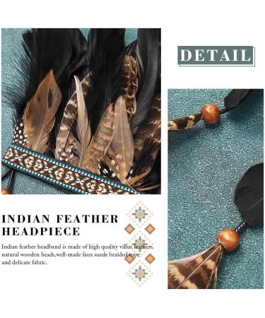 Zoestar Indian Feather Headband Tribal Feathers Crown Headpiece Carnival Headdress Festival Costume Hair Accessories for Women and Girls - Buy Online on SooperMarket.com