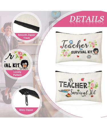 Teacher Appreciation Gift Set - 24 Piece Survival Kit, Makeup Pouch, Blessing Card Bracelet, and Cosmetic Bag for Teacher's Day - Elegant Style 9.1 x 5.9 Inch - Buy Online on SooperMarket.com