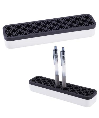 GORGECRAFT Sew Desktop Organizers Silicone Makeup Brush Holder Cosmetic Storage Box Make up Brush Stand Holder Painting Pen Holder for Stash and Store (Black)