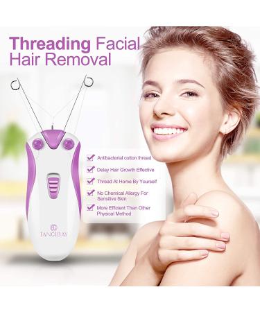 Rose Red Cordless Electric Facial Threading Hair Removal for Women - Rechargeable Face Hair Remover for Vellus Hair on Face & Chin - Buy Online on SooperMarket.com