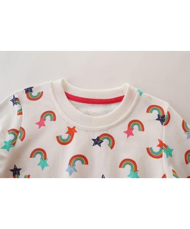 Girls Cotton Sweatshirt | Long Sleeve Casual Jumper | Toddler T-Shirt for Ages 1-12 | White | Size 4-5 Years - Buy Online on SooperMarket.com