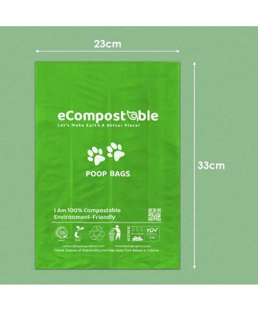 eCompostable Dog Poo Bags Biodegradable Poop Bags For Dogs Unscented Doggy Waste Bag 23x33cm Leak Proof Dog Cat litter Bags Green- Dog Poop Bags 8 Rolls - 120 Count - Buy Online on SooperMarket.com