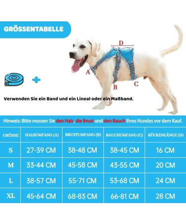 Buy Belpro Multi-Purpose Dog Harness - No Pull Reflective Adjustable Vest for Large Dogs - Durable Handle & Dog Dishes - Ideal for Active Dogs (Blue M) - Buy Online on SooperMarket.com