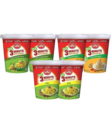 ganaric MTR 3 Minutes Breakfast Cuppa Selection | Khatta Meetha Poha | Vegetable Upma | Regular Poha | Instant Meals