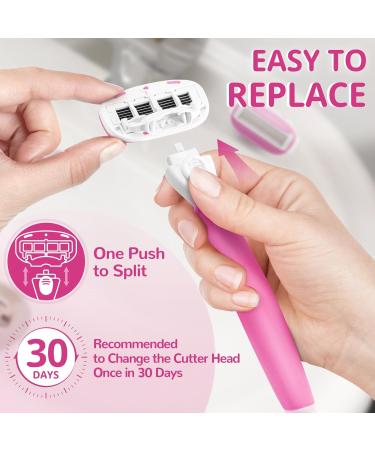 Premium Women's Razors Set - 2 Non-Slip Handles 14 Blades 360 Lubrication Pink - Smooth Irritation-Free Shaving - Buy Online on SooperMarket.com