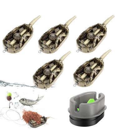 Method feeder 6 pieces Fishing inline feeder set carp fishing Feder carp accessories Feeder accessories fishing accessories with 20g 30g 40g 50g 60g