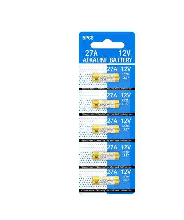 A27 Battery 27A 12V Alkaline Batteries Long-Lasting 12 Volt A27 Battery for Doorbells and Remotes 5 Pack