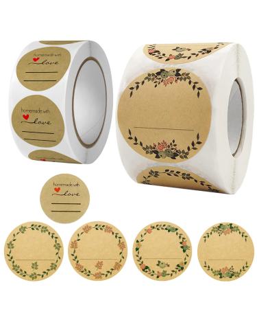 1000 pieces paper sticker sticker label round gift stickers self-adhesive labels for diy baking jam spice labels packaging poison bag decoration wedding kitchen