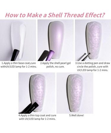 TBeautfave Pearl Gel Nail Polish Shell Thread Gel Nail Polish Pearl White Pearlescent Shimmer Nail Varnish Soak off UV/LED Nail Gel Swirl Thread DIY Nail Art Christmas Nails PearlWhite - Buy Online on SooperMarket.com